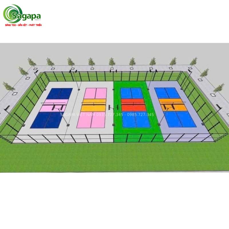 Thi công sơn sân thể thao Pickleball tại Đà Nẵng
